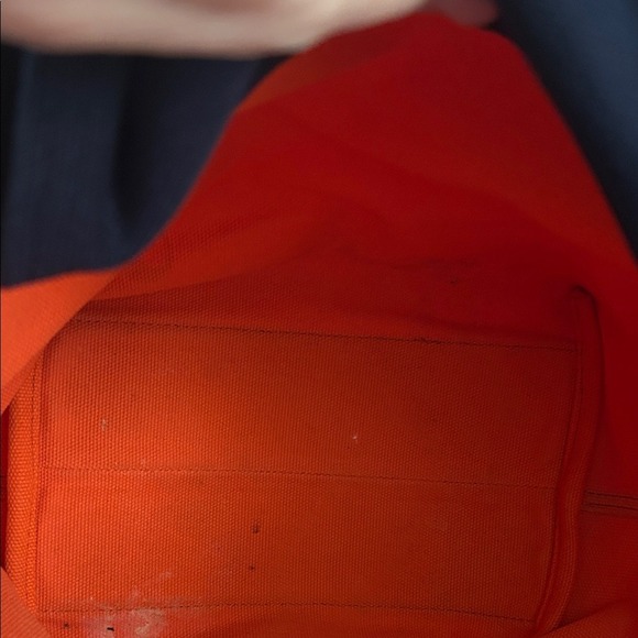 Kate Spade New York Orange Canvas Tote Bag With Navy Accents - Picture 9 of 9